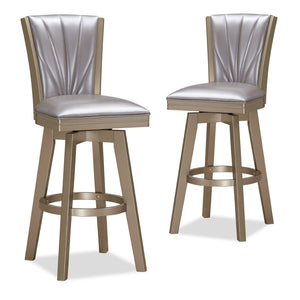 New Classic Furniture Jazz 30" Swivel Bar Stool Pearl/Gold - Set of 2 S397-BS-GLD