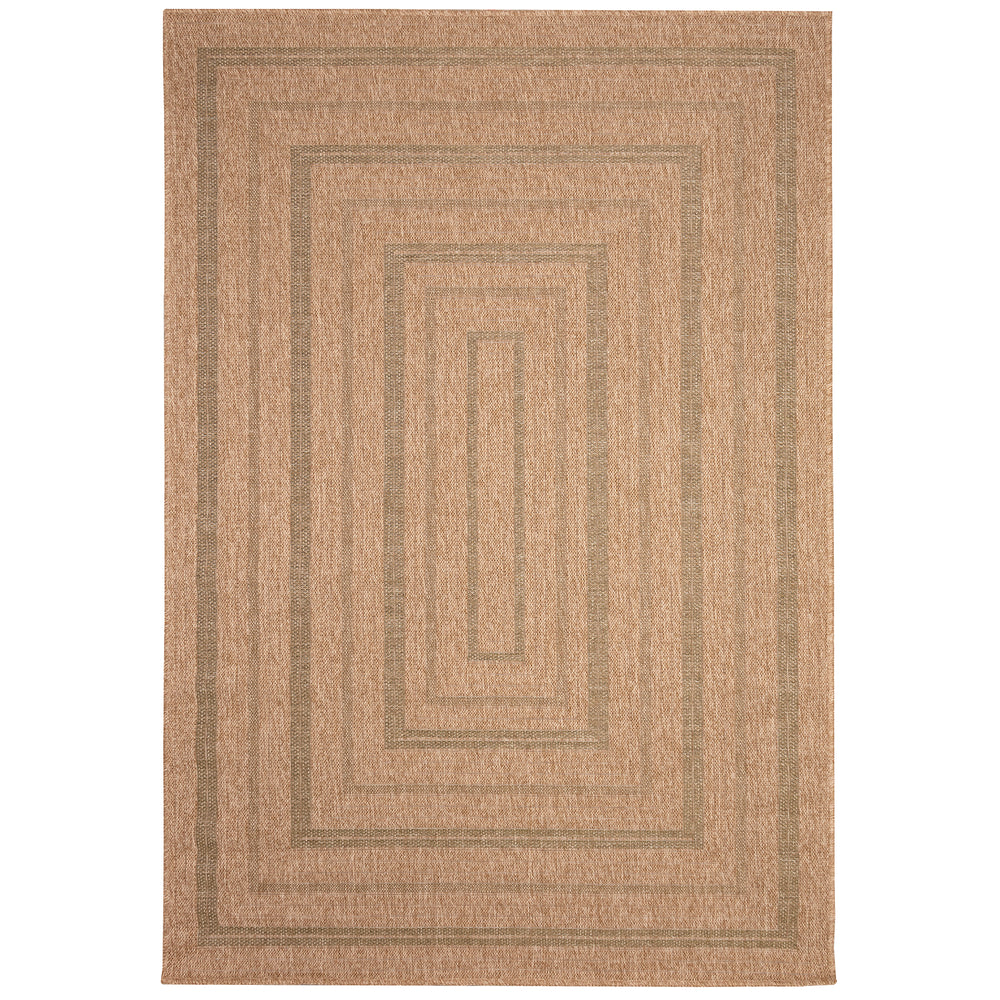 Trans-Ocean Liora Manne Sahara Multi Border Casual Indoor/Outdoor Power Loomed 91% Polypropylene/9% Polyester Rug Green 7'10" x 9'10"