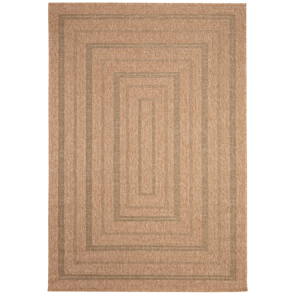 Trans-Ocean Liora Manne Sahara Multi Border Casual Indoor/Outdoor Power Loomed 91% Polypropylene/9% Polyester Rug Green 7'10" x 9'10"