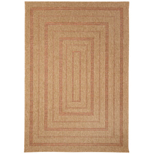 Trans-Ocean Liora Manne Sahara Multi Border Casual Indoor/Outdoor Power Loomed 91% Polypropylene/9% Polyester Rug Terracotta 7'10" x 9'10"