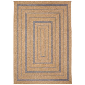 Trans-Ocean Liora Manne Sahara Multi Border Casual Indoor/Outdoor Power Loomed 91% Polypropylene/9% Polyester Rug Navy 7'10" x 9'10"