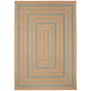Trans-Ocean Liora Manne Sahara Multi Border Casual Indoor/Outdoor Power Loomed 91% Polypropylene/9% Polyester Rug Aruba 7'10" x 9'10"