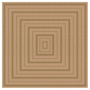 Trans-Ocean Liora Manne Sahara Multi Border Casual Indoor/Outdoor Power Loomed 91% Polypropylene/9% Polyester Rug Green 7'10" Square