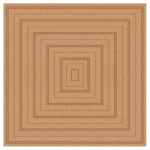 Trans-Ocean Liora Manne Sahara Multi Border Casual Indoor/Outdoor Power Loomed 91% Polypropylene/9% Polyester Rug Terracotta 7'10" Square