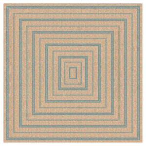Trans-Ocean Liora Manne Sahara Multi Border Casual Indoor/Outdoor Power Loomed 91% Polypropylene/9% Polyester Rug Aruba 7'10" Square