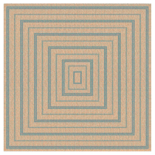 Trans-Ocean Liora Manne Sahara Multi Border Casual Indoor/Outdoor Power Loomed 91% Polypropylene/9% Polyester Rug Aruba 7'10" Square