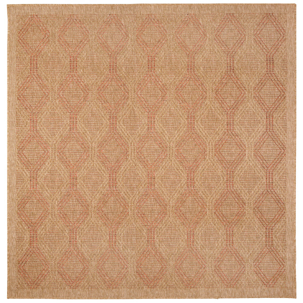 Trans-Ocean Liora Manne Sahara Links Casual Indoor/Outdoor Power Loomed 91% Polypropylene/9% Polyester Rug Terracotta 7'10" Square