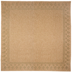 Trans-Ocean Liora Manne Sahara Block Print Border Casual Indoor/Outdoor Power Loomed 91% Polypropylene/9% Polyester Rug Green 7'10" Square