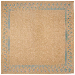 Trans-Ocean Liora Manne Sahara Block Print Border Casual Indoor/Outdoor Power Loomed 91% Polypropylene/9% Polyester Rug Aruba 7'10" Square