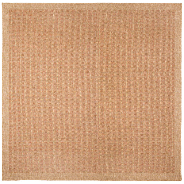 Trans-Ocean Liora Manne Sahara Texture Border Casual Indoor/Outdoor Power Loomed 91% Polypropylene/9% Polyester Rug Terracotta 7'10" Square