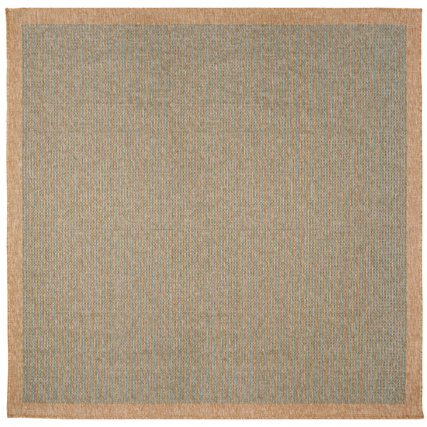 Trans-Ocean Liora Manne Sahara Texture Border Casual Indoor/Outdoor Power Loomed 91% Polypropylene/9% Polyester Rug Aruba 7'10" Square