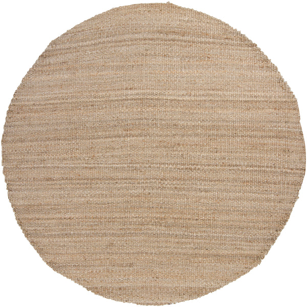 Chandra Rugs Saket 100% Jute Hand-Woven Reversible Jute Rug Natural Tan 7'9 Round