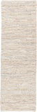 Chandra Rugs Saket 90% Leather + 10% Cotton Hand-Woven Reversible Leather Rug Ivory 2'6 x 7'6