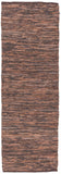 Chandra Rugs Saket 90% Leather + 10% Cotton Hand-Woven Reversible Leather Rug Brown 2'6 x 7'6