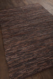Chandra Rugs Saket 90% Leather + 10% Cotton Hand-Woven Reversible Leather Rug Brown 9' x 13'