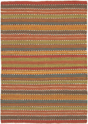 Chandra Rugs Saket 100% Jute Hand-Woven Reversible Jute Rug Brown/Red/Orange/Blue/Green 9' x 13'