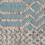 Chandra Rugs Salona 65% Wool + 35% Viscose Hand-Woven Flatweave Contemporary Rug Blue/Natural 9' x 13'