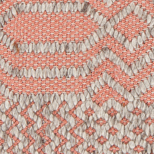 Chandra Rugs Salona 65% Wool + 35% Viscose Hand-Woven Flatweave Contemporary Rug Pink/Natural 9' x 13'