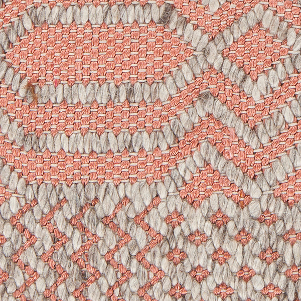 Chandra Rugs Salona 65% Wool + 35% Viscose Hand-Woven Flatweave Contemporary Rug Pink/Natural 9' x 13'