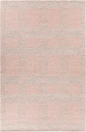 Chandra Rugs Salona 65% Wool + 35% Viscose Hand-Woven Flatweave Contemporary Rug Pink/Natural 9' x 13'