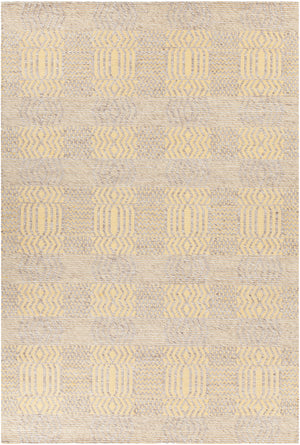 Chandra Rugs Salona 65% Wool + 35% Viscose Hand-Woven Flatweave Contemporary Rug Yellow/Natural 9' x 13'