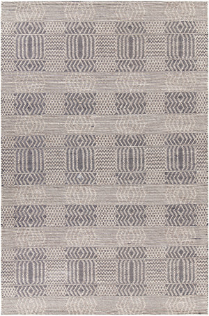 Chandra Rugs Salona 65% Wool + 35% Viscose Hand-Woven Flatweave Contemporary Rug Black/Natural 9' x 13'