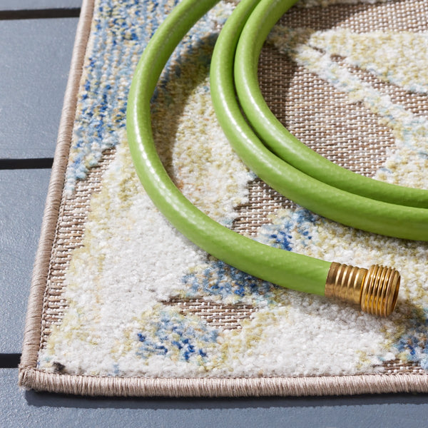 Safavieh Sarasota 112 Indoor / Outdoor Power Loomed Rug Light Green / Brown SAR112W-9