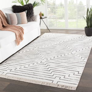 Jaipur Living Satellite Alloy SAT02 Handwoven Handmade Indoor Global Rug White 10' x 14'