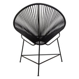 Sativa 2-Pack Accent Chair in Black Rope w/ Black Iron Rod Frame by Diamond Sofa