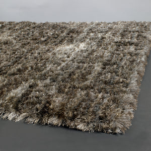 Chandra Rugs Savona 100% Polyester Hand-Woven Contemporary Shag Rug Taupe 9' x 13'