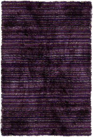 Chandra Rugs Savona 100% Polyester Hand-Woven Contemporary Shag Rug Purple/Grey/Blue 9' x 13'