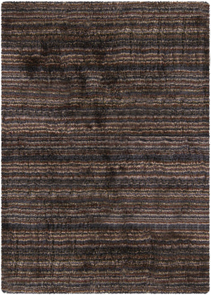 Chandra Rugs Savona 100% Polyester Hand-Woven Contemporary Shag Rug Blue/Beige/Burgundy 9' x 13'