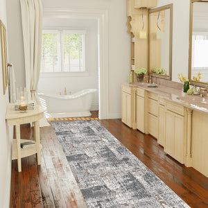 AMER Rugs Savannah SAV-1 Power-Loomed Abstract Modern & Contemporary Area Rug Gray 2'8" x 10'