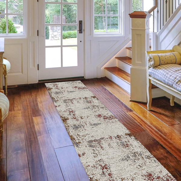 AMER Rugs Savannah SAV-3 Power-Loomed Abstract Modern & Contemporary Area Rug Red 2'8" x 10'