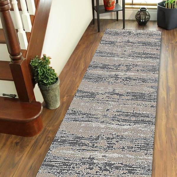 AMER Rugs Savannah SAV-5 Power-Loomed Abstract Modern & Contemporary Area Rug Gray/Blue 2'8" x 10'