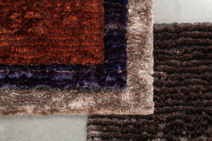 Chandra Rugs Savona 100% Polyester Hand-Woven Contemporary Shag Rug Red/Orange/Brown 9' x 13'