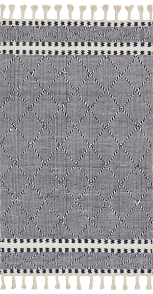 Loloi Sawyer SAW-02 86% Wool , 9% Cotton, 5% Other Fibers Pile Hand Loomed Contemporary Rug SAWYSAW-02NV0093D0