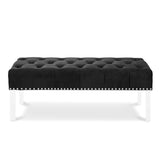 New Classic Furniture Vivian Black Velvet Bench With Crystal Buttons SB006-25-BLK