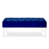 New Classic Furniture Vivian Royal Blue Velvet Bench With Crystal Buttons SB006-25-RBL
