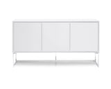 Fiona Buffet High Gloss White Body Polished Stainless Steel Legs