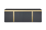 Sumo Buffet Matt Black. Polished Gold Stainless Steel Frame.