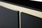 Sumo Buffet Matt Black. Polished Gold Stainless Steel Frame.