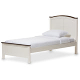 Harry Classic Butter Milk and Walnut Finishing Twin Size Platform Bed