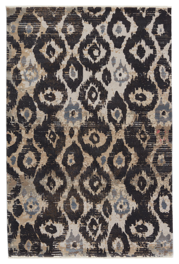 Nikki Chu by Jaipur Living Livio Ikat Black/ Tan Runner Rug (2'6"X8')