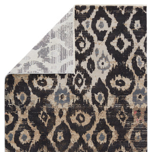 Nikki Chu by Jaipur Living Livio Ikat Black/ Tan Runner Rug (2'6"X8')