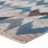 Nikki Chu by Jaipur Living Zevi Chevron Blue/ Beige Runner Rug (2'6"X8')