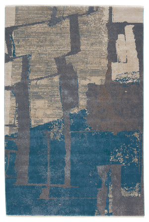 Nikki Chu by Jaipur Living Lehana Abstract Blue/ Gray Runner Rug (2'6"X8')