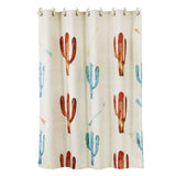 HiEnd Accents Cactus & Arrow Shower Curtain SC1756 White, Blue, Orange  72X72X0.3