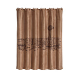 HiEnd Accents Jasper Embroidered Landscape Shower Curtain SC1761 Tan, Brown 100% polyester 72X72X0.3