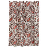HiEnd Accents Rebecca Paisley Shower Curtain SC1835 Cream, Brown, Red 100% Polyester 72x72x0.5